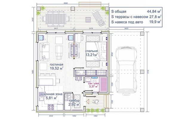 Вилла В1 (73м2)